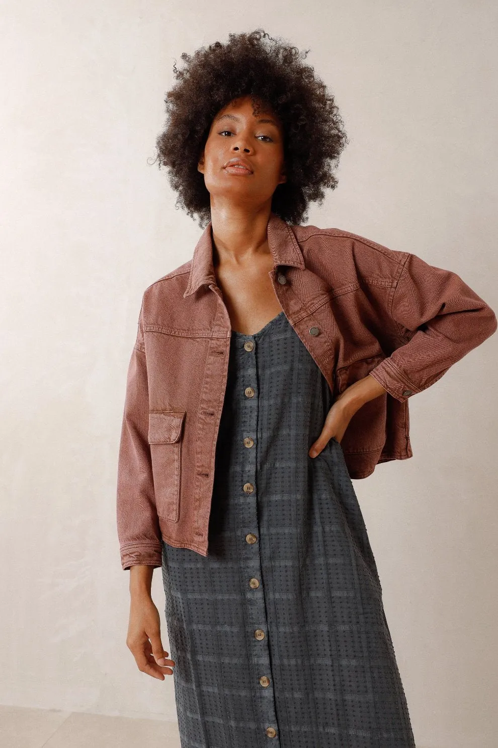 Vintage Twill Bomber Jacket Rose