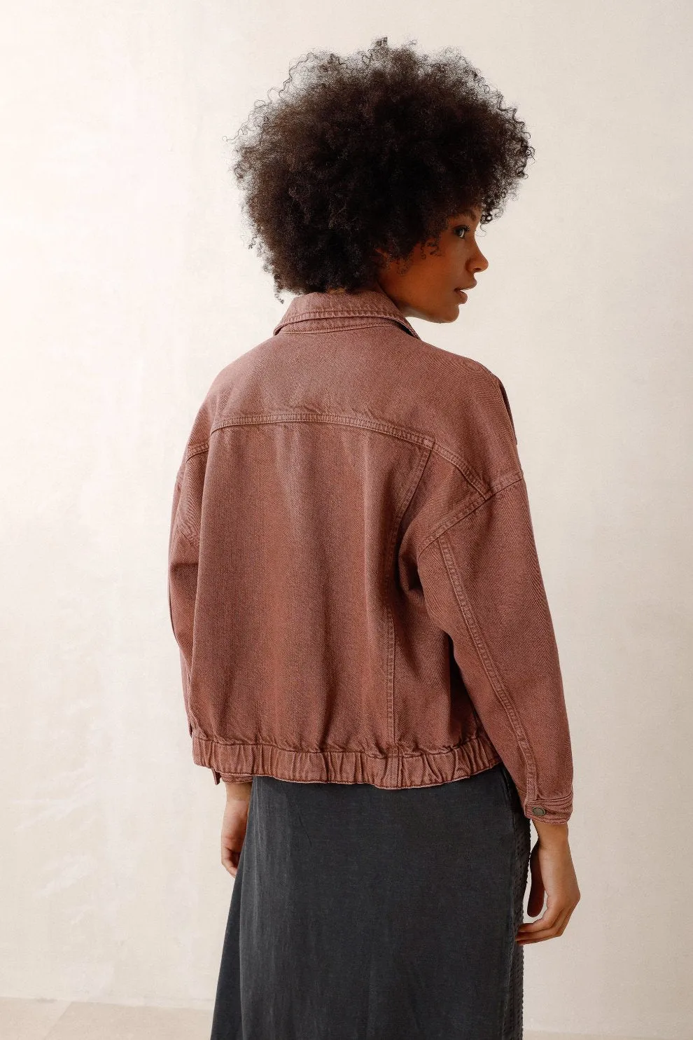 Vintage Twill Bomber Jacket Rose