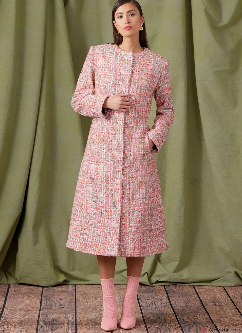 Vogue Pattern V1926 Misses' Coat in 2 Lengths with Collar Variations