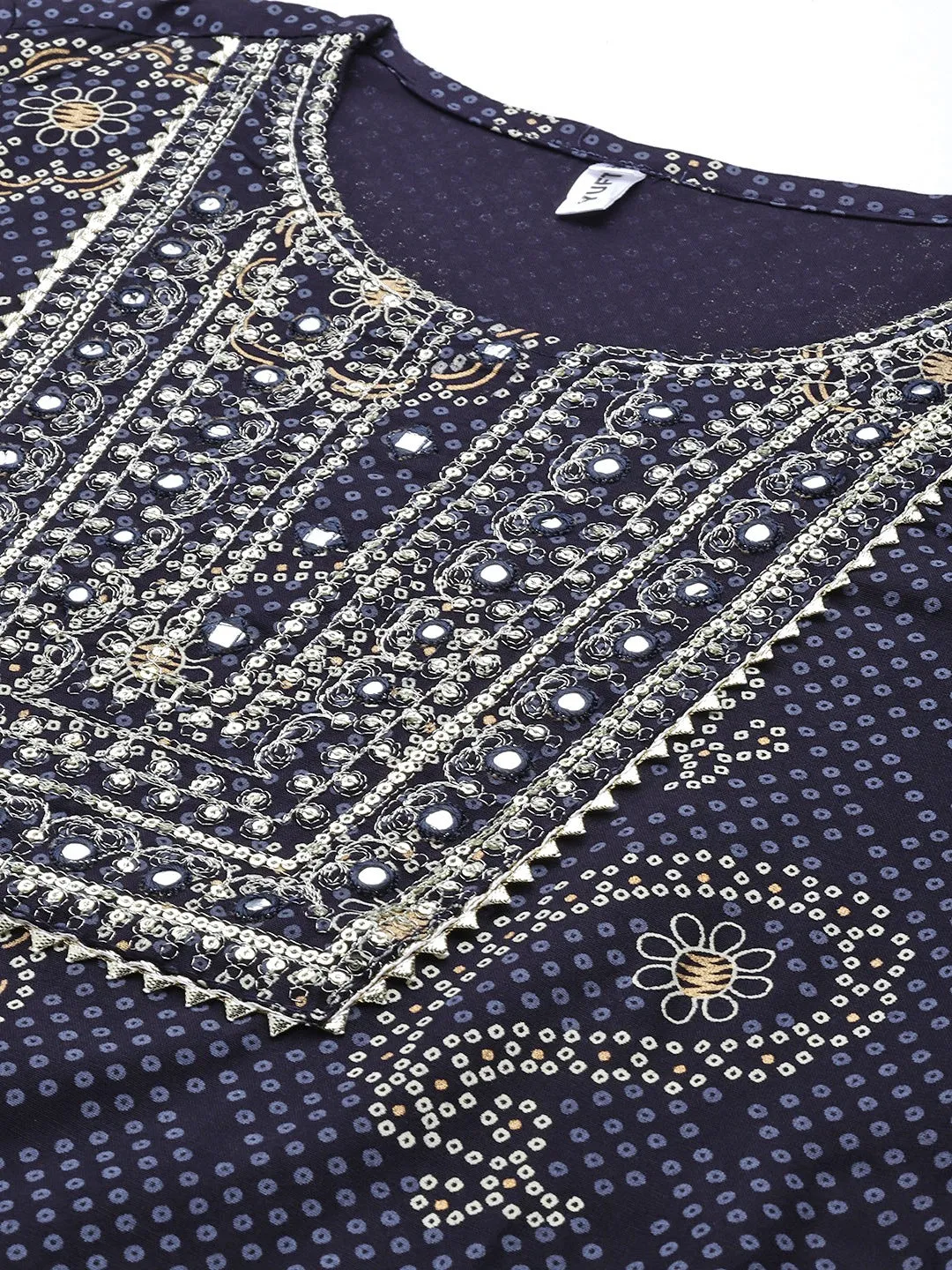 Women Blue Rayon Kurta Set With Dupatta