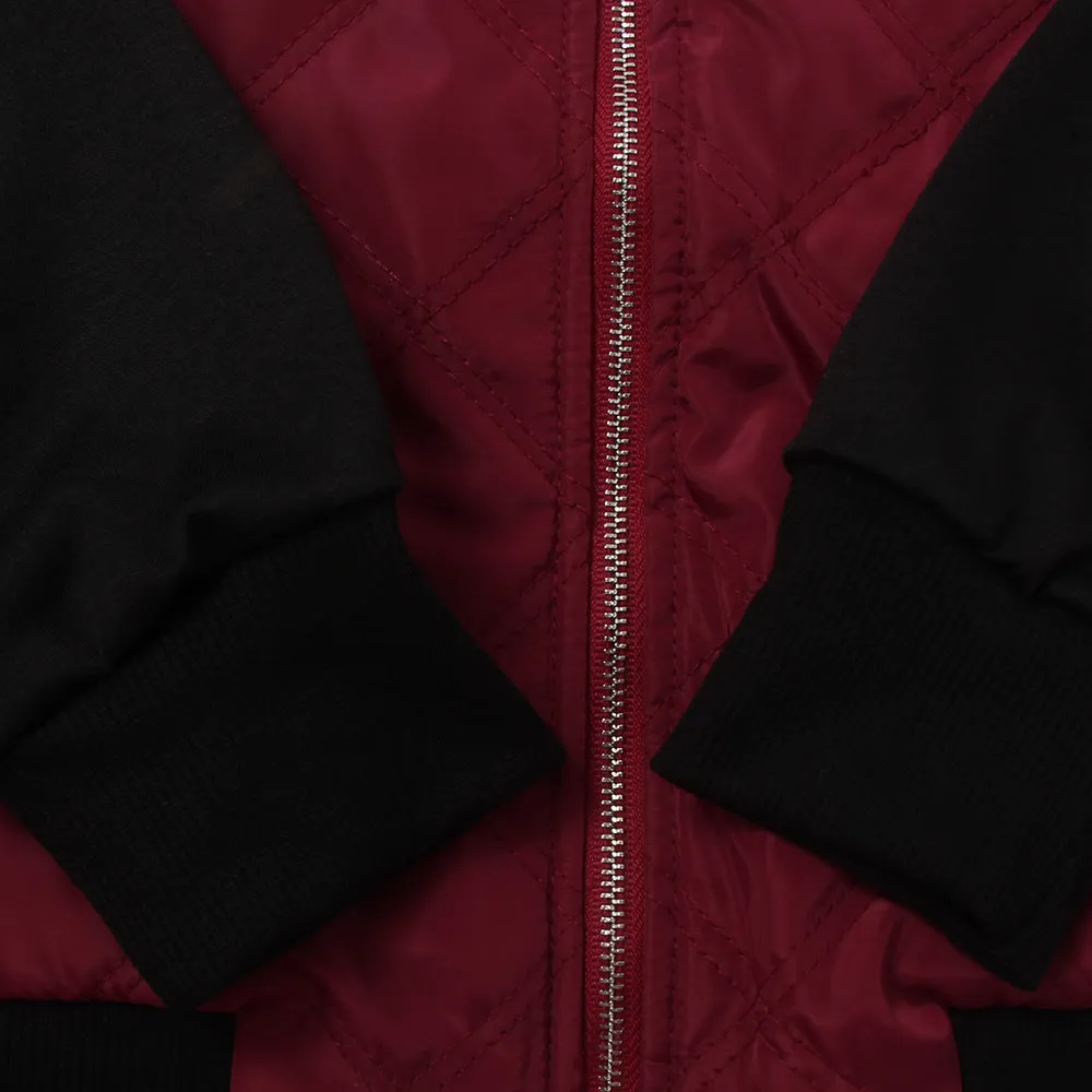 Women Fashion Zipper Up Flight BomberPatchwork Jacket Coat