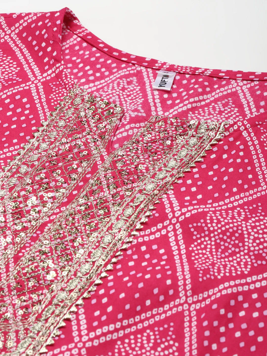 Women Pink Cotton  Kurta Set With Dupatta
