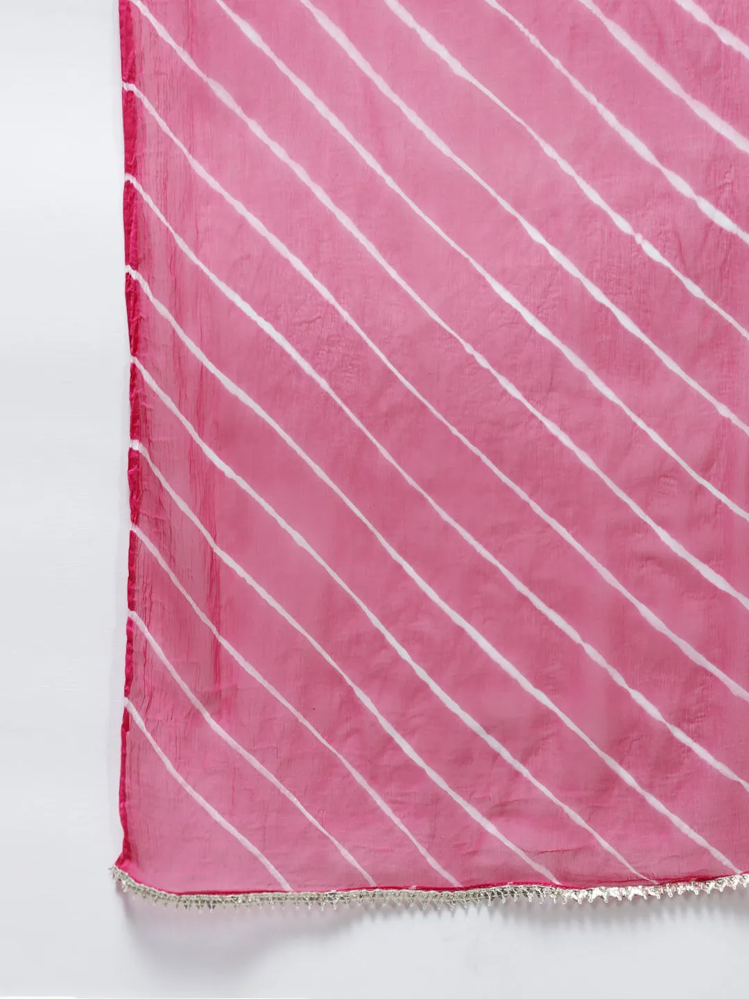 Women Pink Cotton  Kurta Set With Dupatta