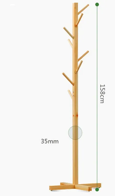Wooden Coat Hanger, Simple Minimalist Coat Rack, Wood Hanger Floor Standing, Home Furniture Storage Clothes Hanging Hanger Bedroom Drying