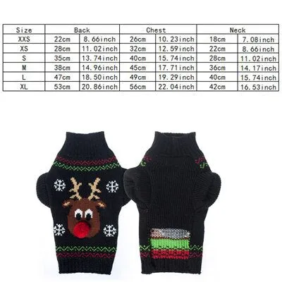 Xmas Pet Dog Clothes Reindeer Design Sweater For Small Dogs Christmas Warm Puppy Coat Chihuahua knitwear Pullover Elk Costumes