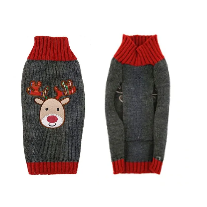 Xmas Pet Dog Clothes Reindeer Design Sweater For Small Dogs Christmas Warm Puppy Coat Chihuahua knitwear Pullover Elk Costumes