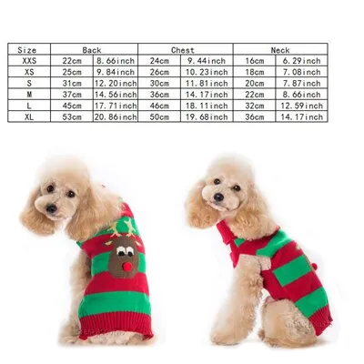 Xmas Pet Dog Clothes Reindeer Design Sweater For Small Dogs Christmas Warm Puppy Coat Chihuahua knitwear Pullover Elk Costumes