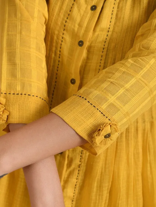 Yellow Cotton Dobby Shirt with Slip (Set of 2)
