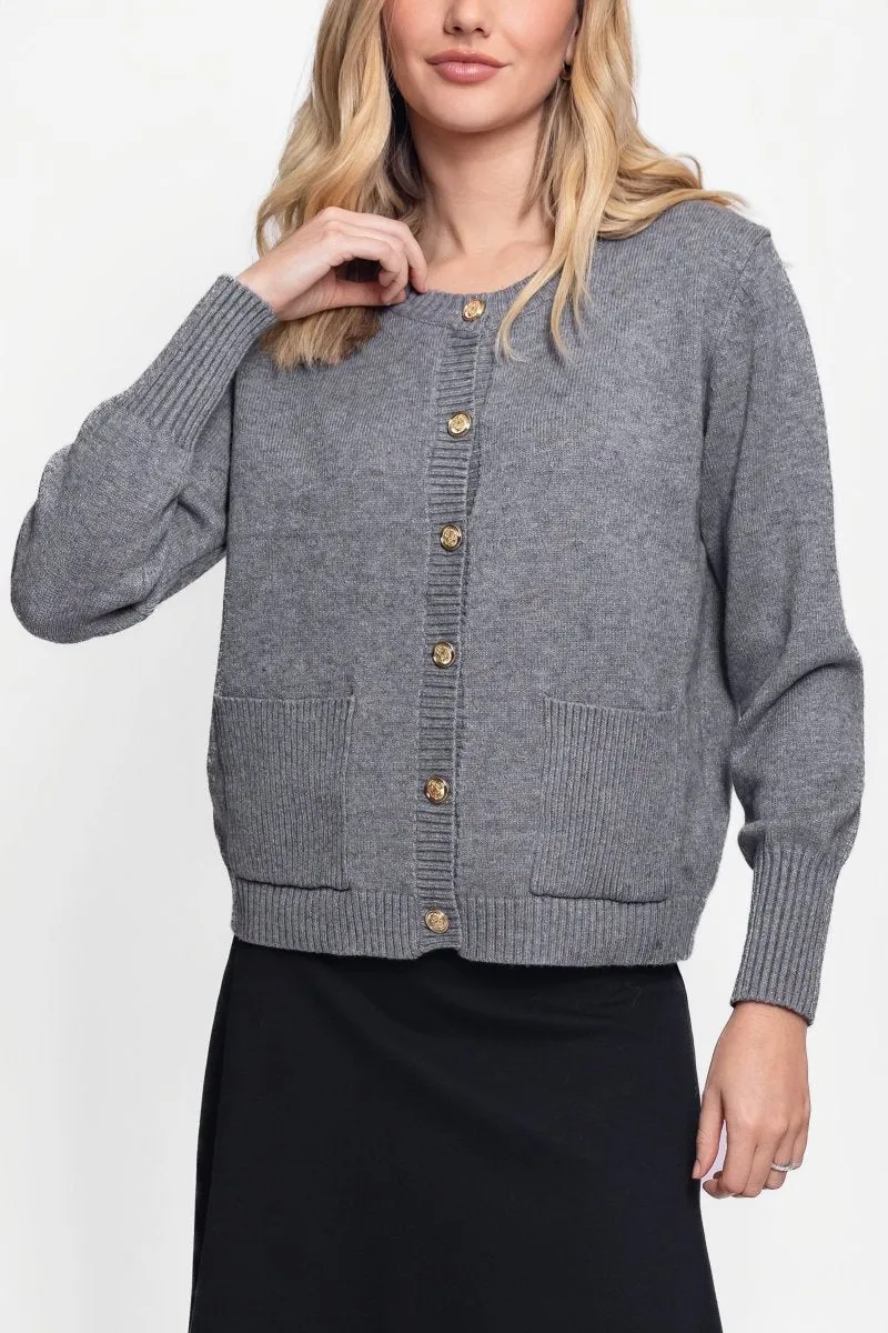 ZOA CARDIGAN (HEATHER GREY)