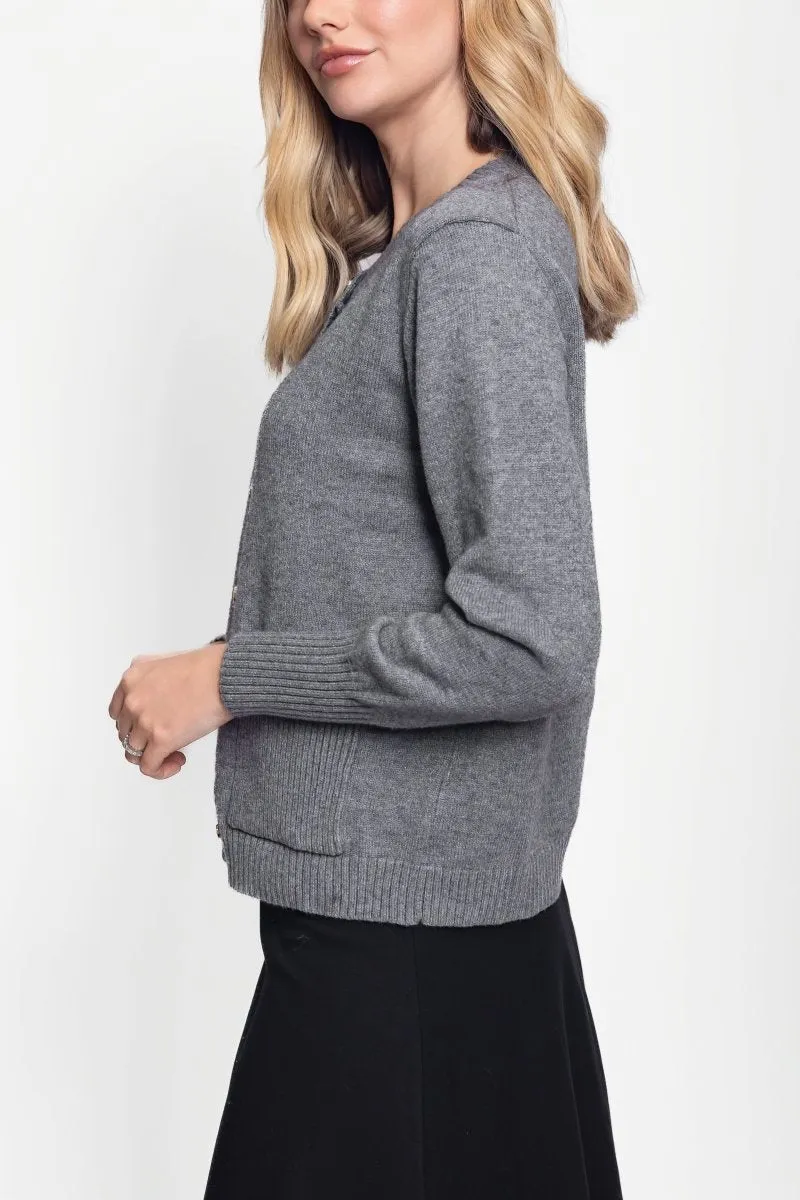 ZOA CARDIGAN (HEATHER GREY)