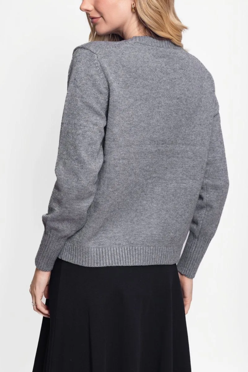 ZOA CARDIGAN (HEATHER GREY)
